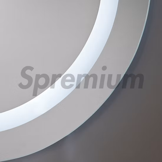 Zeitgenössischer Wand-Elektronik-Miroir-Smart-LED-Badezimmerspiegel, ovale, rahmenlose, hintergrundbeleuchtete Spiegel, Touch-Schalter